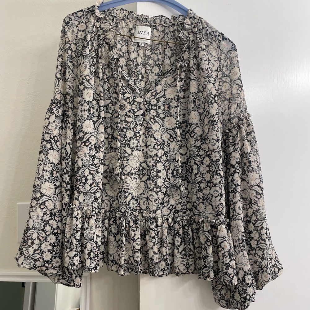 Misa long sleeve floral top